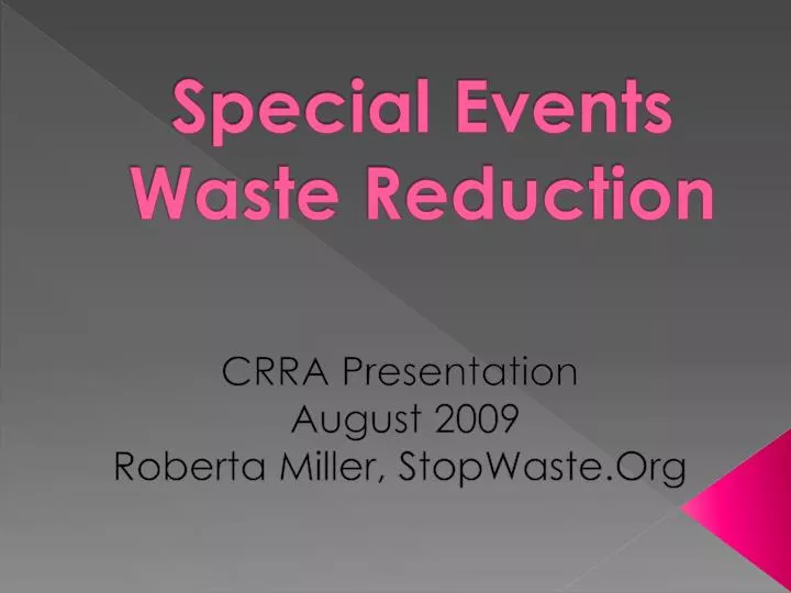 special events waste reduction