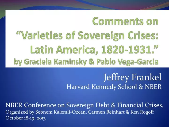 jeffrey frankel harvard kennedy school nber