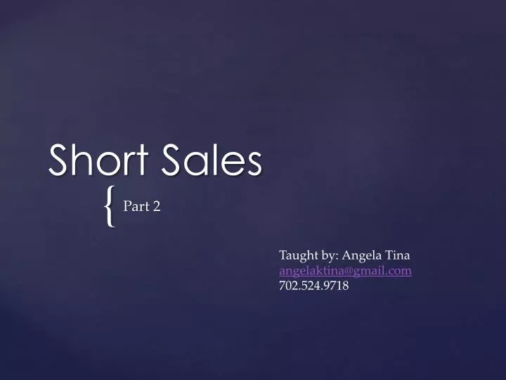 short sales