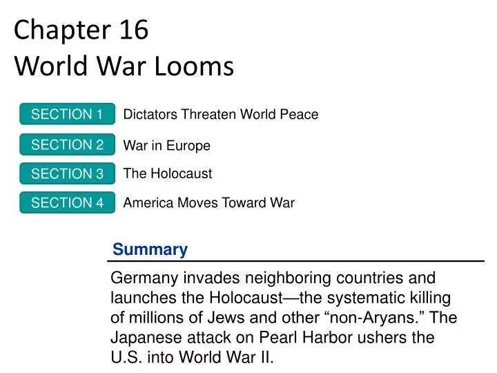 chapter 16 world war looms