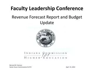 Faculty Leadership Conference Revenue Forecast Report and Budget Update