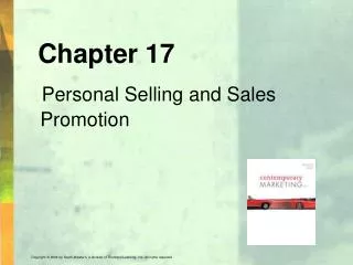 Chapter 17 Personal Selling and Sales Promotion