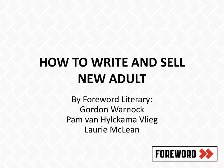 how to write and sell new adult