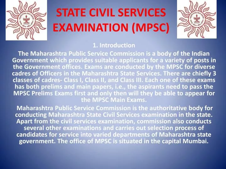 state civil services examination mpsc
