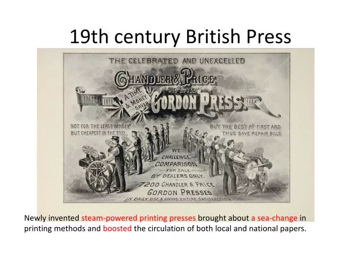 19th century british press