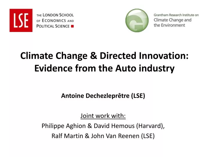 climate change directed innovation evidence from the auto industry