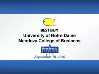 University of Notre Dame Mendoza College of Business