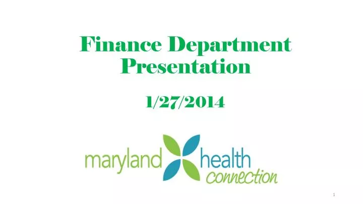 finance department presentation 1 27 2014