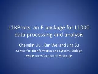 L1KProcs: an R package for L1000 data processing and analysis