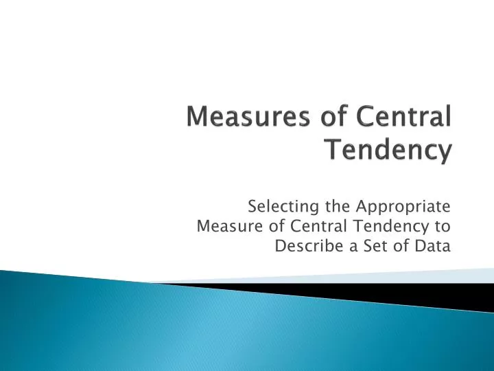 measures of central tendency