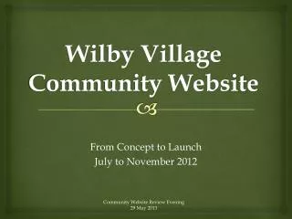 Wilby Village Community Website