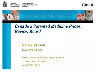 Canada’s Patented Medicine Prices Review Board