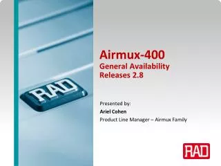 Airmux-400 General Availability Releases 2.8
