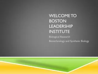 Welcome to Boston Leadership Institute