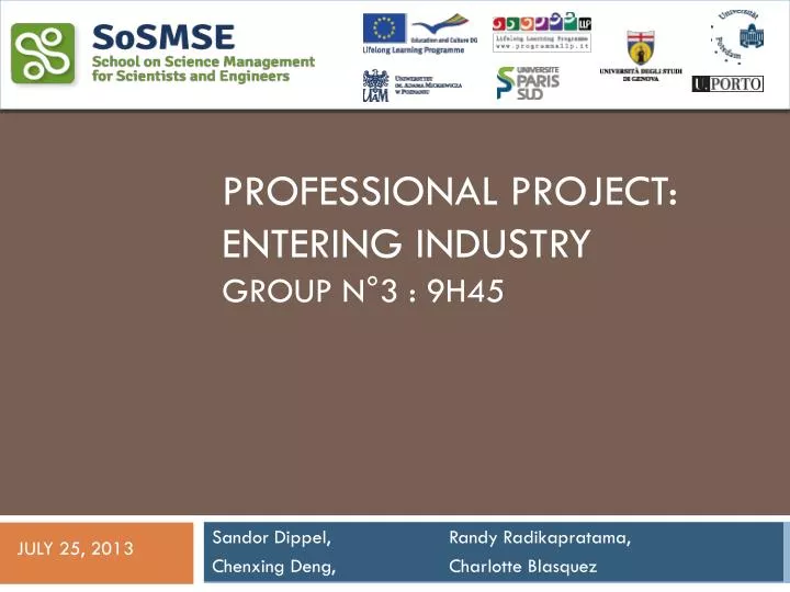 professional project entering industry group n 3 9h45