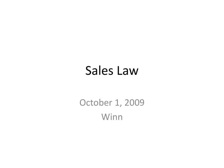 sales law