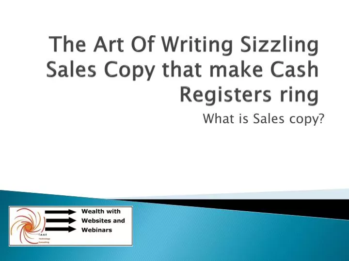 the art of writing sizzling sales copy that make cash registers ring