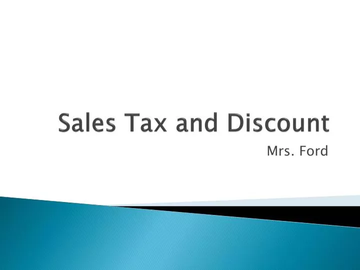 sales tax and discount