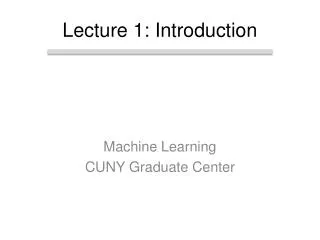 Lecture 1: Introduction