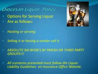 Diocesan Liquor Policy