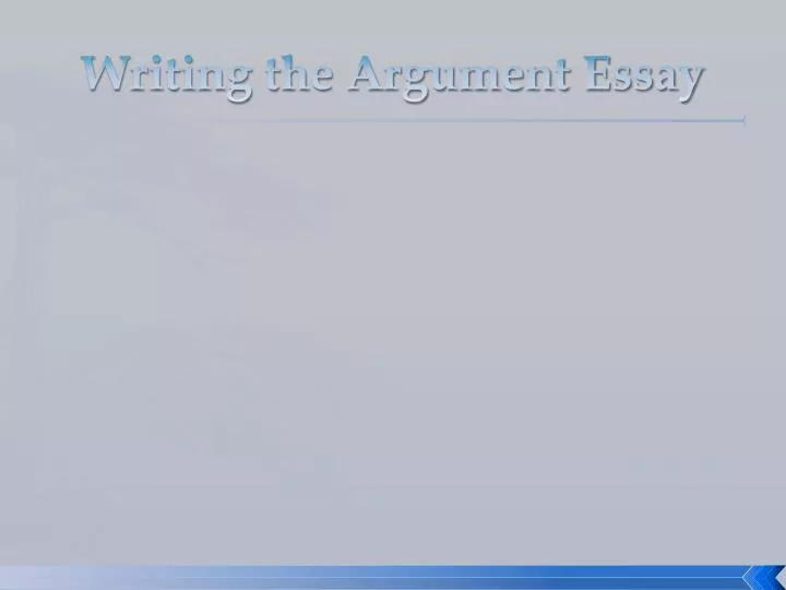 writing the argument essay