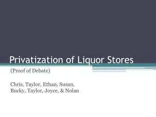 Privatization of Liquor Stores