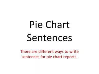 Pie Chart Sentences