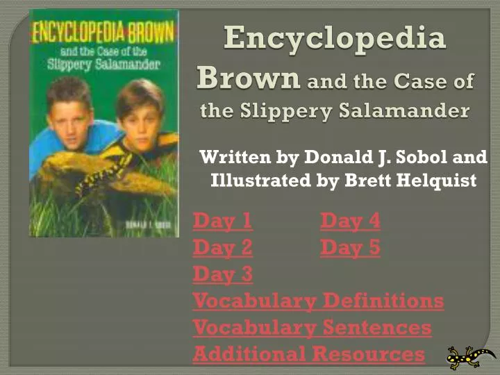 encyclopedia brown and the case of the slippery salamander