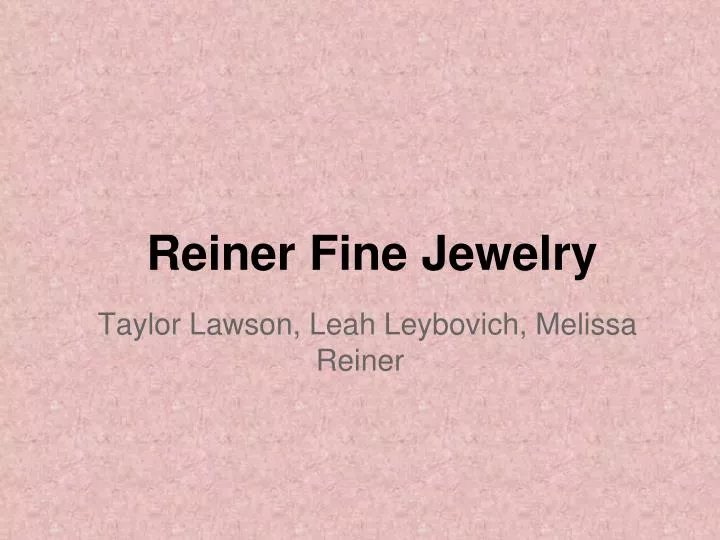 reiner fine jewelry