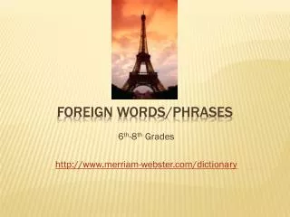 Foreign Words/Phrases