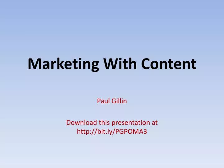 marketing with content