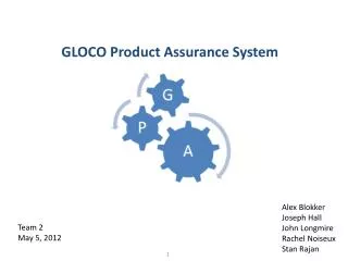 GLOCO Product Assurance System