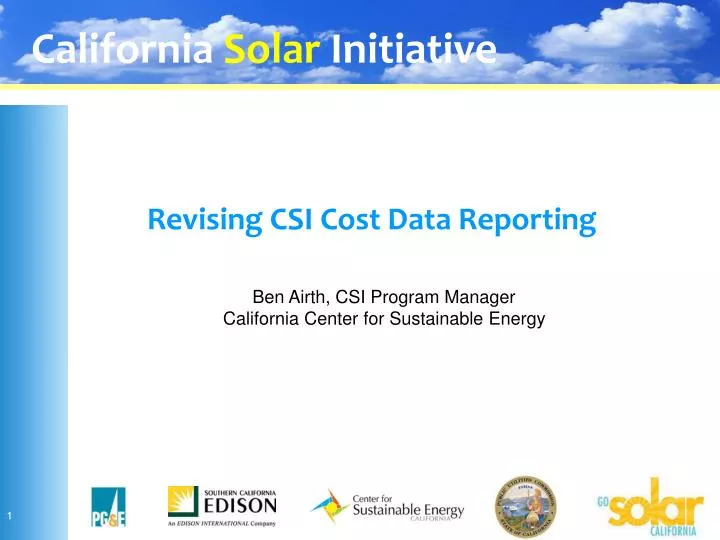 revising csi cost data reporting