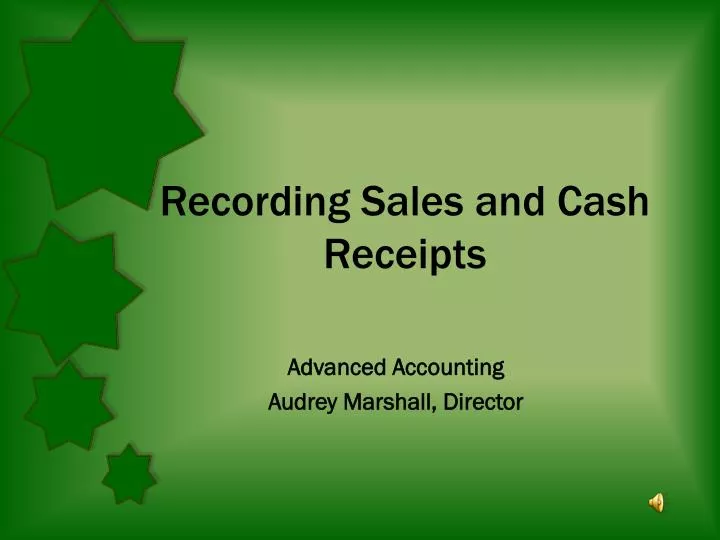 recording sales and cash receipts
