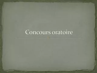 Concours oratoire