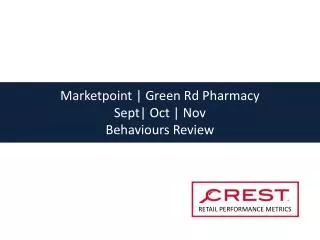 Marketpoint | Green Rd Pharmacy Sept| Oct | Nov Behaviours Review