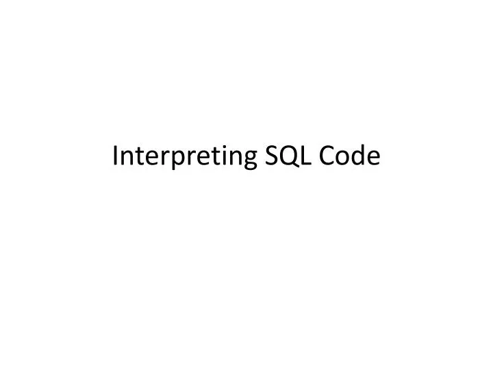 interpreting sql code