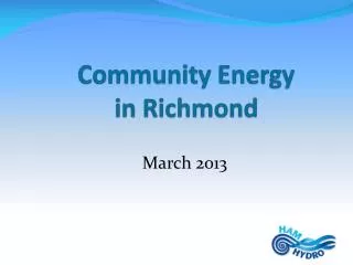 Community Energy in Richmond