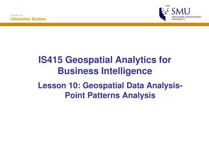 is415 geospatial analytics for business intelligence