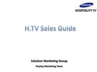 H.TV Sales Guide