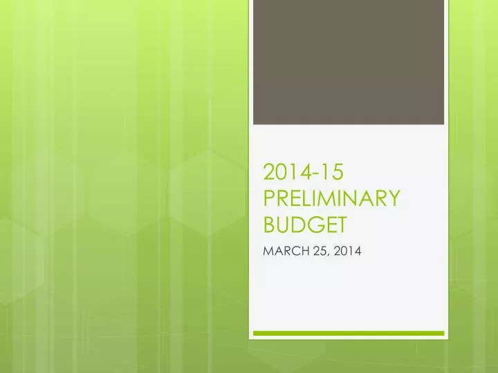 2014 15 preliminary budget