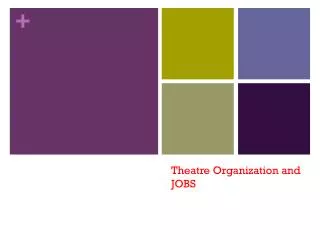 Theatre Organization and JOBS