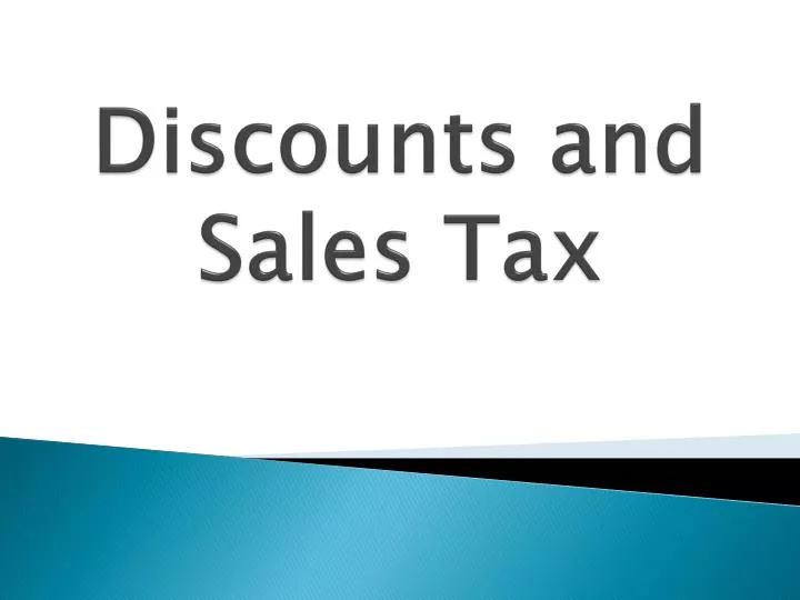 discounts and sales tax