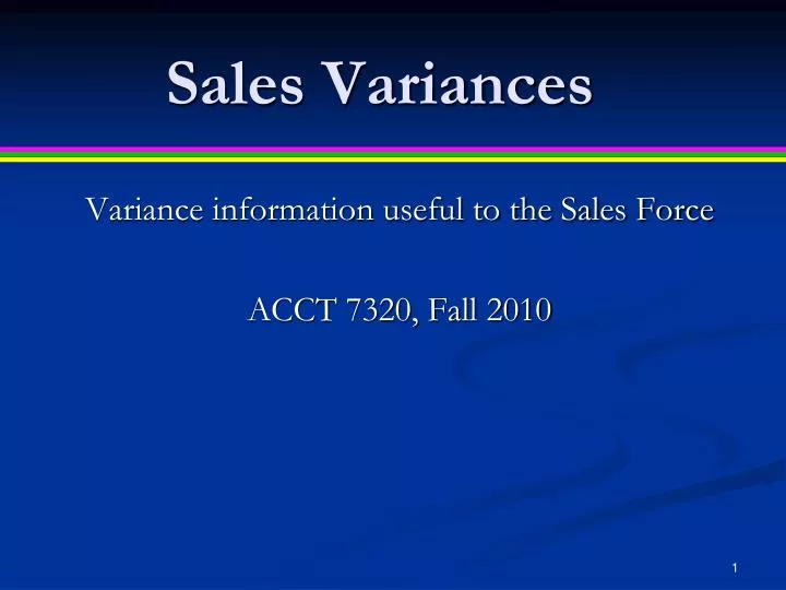 sales variances