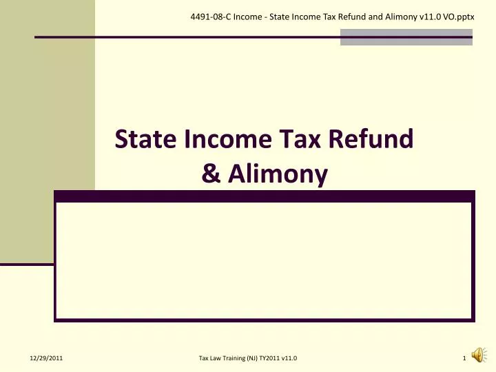 state income tax refund alimony