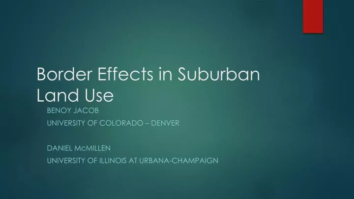 border effects in suburban land use