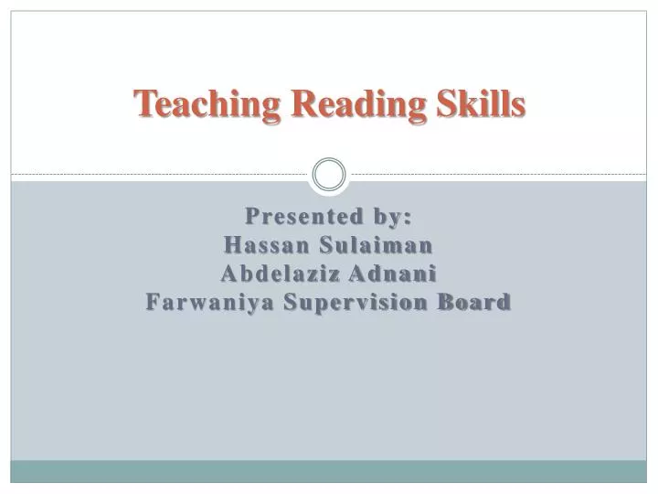 teaching reading skills