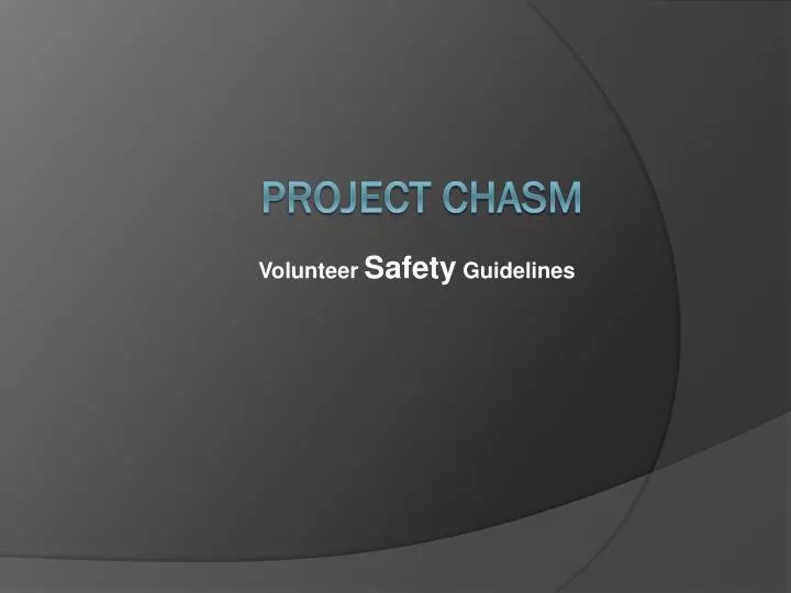 volunteer safety guidelines
