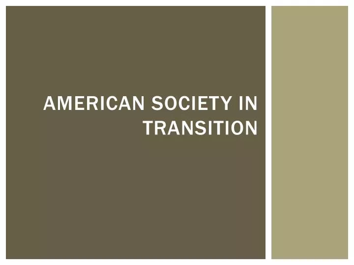 american society in transition