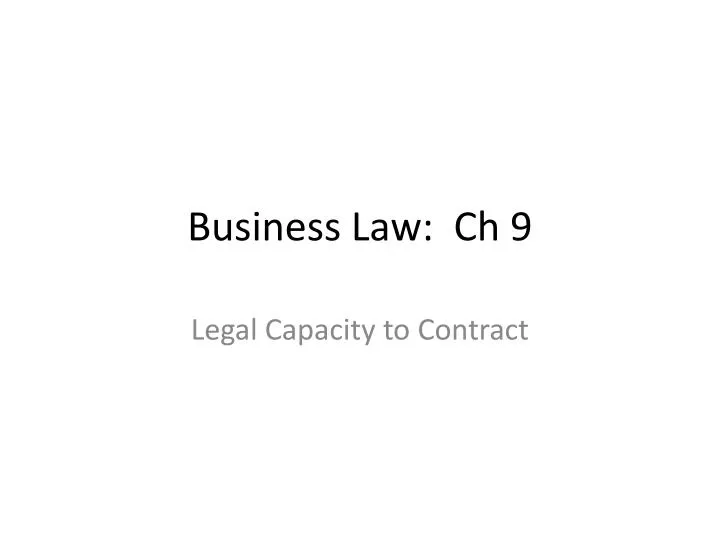 business law ch 9